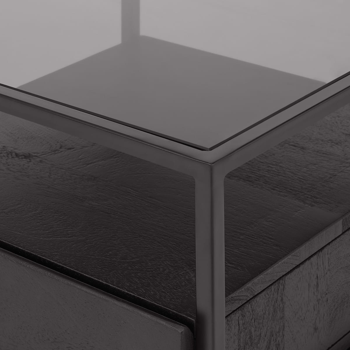 John Pye Auctions Kilby Bedside Table, Black Stain Mango