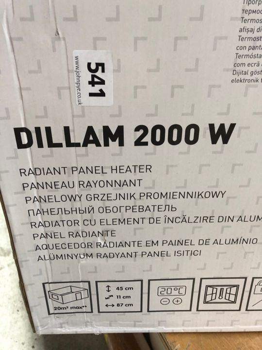 John Pye Auctions - DILLAM 2000W RADIANT PANEL HEATER: LOCATION - T1