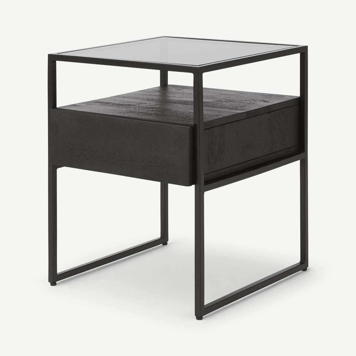 John Pye Auctions Kilby Bedside Table, Black Stain Mango