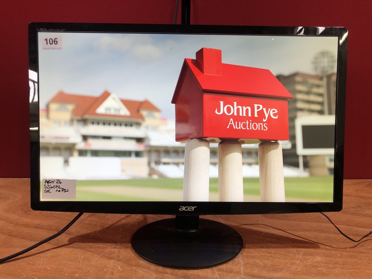 John Pye Auctions ACER 24" MONITOR MODEL S240HL (WITH STAND,NO PSU