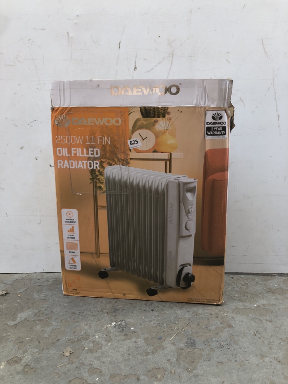 John Pye Auctions - DAEWOO 2500W 11 FIN OIL FILLED RADIATOR H6