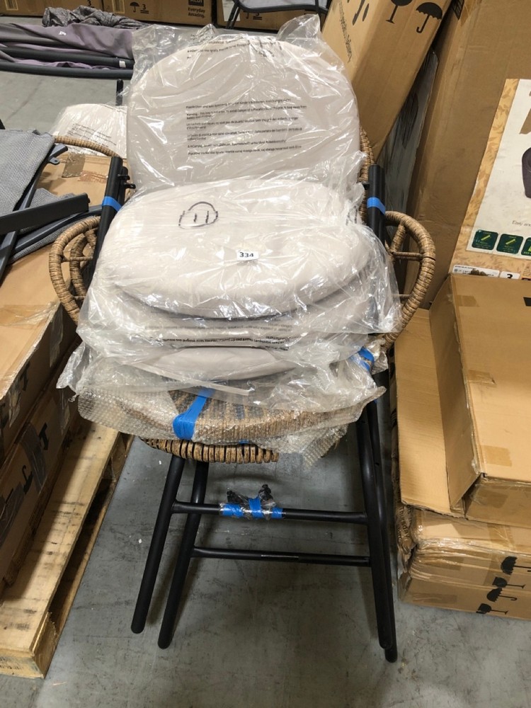 John Pye Auctions 2 X GARDENLINE RATTAN CHAIR IN NATURAL WITH GREY