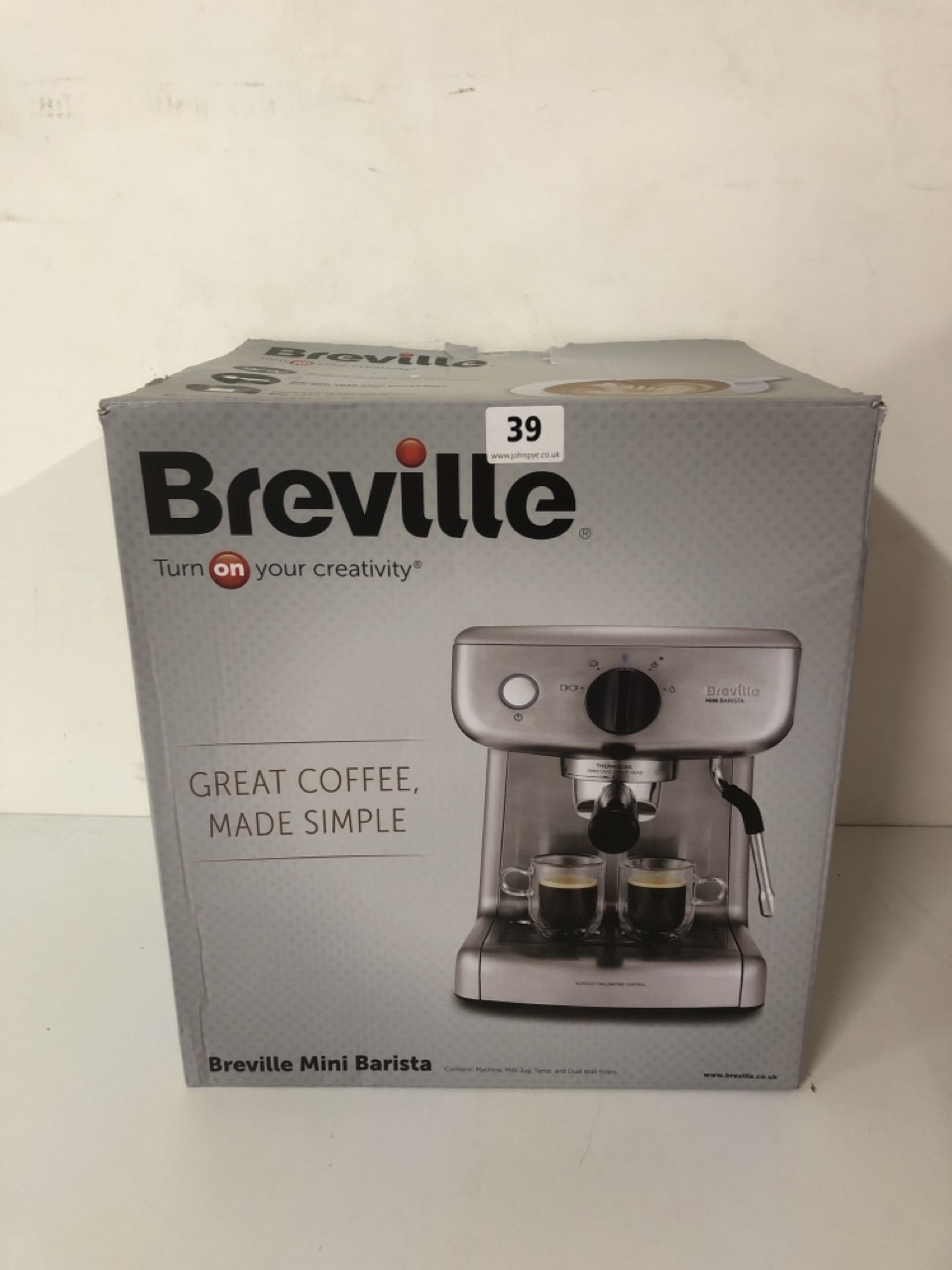 John Pye Auctions BREVILLE MINI BARISTA COFFEE MACHINE
