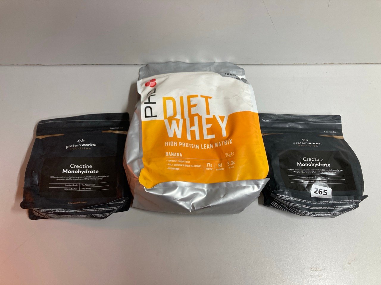 VARIOUS SACKS OF PROTEIN