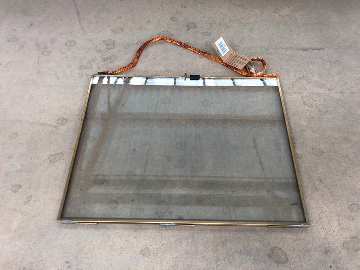 John Pye Auctions EXTRA LARGE KIKO GLASS FRAME IN ANTIQUE BRASS