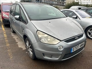 Location: North Woolwich - 2007 FORD S-MAX ZETEC TDCI 6G MPV REG: ET07AWH, Keys: No, MOT Expiry date: 03/01/2025, 1997 Diesel, 6 Speed Manual Diesel, Former Keepers: 5