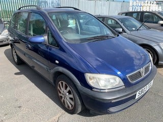 Location: Belvedere - 2003 VAUXHALL ZAFIRA ELEGANCE 16V MPV REG: SB03TZL, Keys: No, MOT Expiry date: 01/07/2025, 1796 Petrol, 5 Speed Manual Petrol, Former Keepers: 8