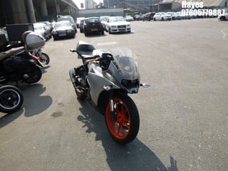 Location:  Hayes - 2018 KTM RC 125 18 Motorcycle REG: LB18DXM, Keys: No, MOT Expiry date: 10/05/2025, 125 Petrol, MANUAL, Former Keepers: 3