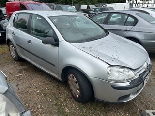 Location: North Woolwich - 2007 VOLKSWAGEN GOLF S 80 5 Door Hatchback REG: LB57RPY, Keys: No, MOT Expiry date: 24/04/2024, 1390 Petrol, 5 Speed Manual Petrol, Former Keepers: 2