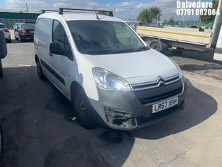 Location: BELVEDERE - 2017 CITROEN BERLINGO 625 EN-PRISE BLU PANEL VAN REG: LR67XHH, 1560cc DIESEL, 5 SPEED MANUAL DIESEL, Former Keepers: 9, Keys: No, MOT: Expiry date24.09.2024