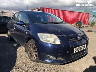 Location: Edinburgh - 2008 TOYOTA AURIS TR VVT-I 5 Door Hatchback REG: DU58EAA, Keys: No, MOT Expiry date: 18/12/2023, 1598 Petrol, 5 Speed Manual Petrol, Former Keepers: 8