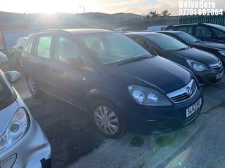 NOTE: ATF Registered Buyers ONLY - Location: BELVEDERE - 2012 VAUXHALL ZAFIRA EXCLUSIV MPV REG: SL62BXF, 1598cc PETROL, 5 SPEED MANUAL PETROL, Former Keepers: 3, Keys: No