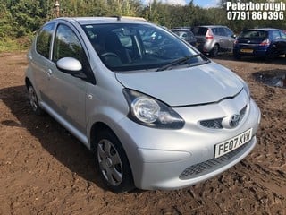 Location: Peterborough - 2007 TOYOTA AYGO+ VVT-I 5 Door Hatchback REG: FE07KVH, Keys: No, MOT Expiry date: 24/04/2025, 998 Petrol, 5 Speed Manual Petrol, Former Keepers: 6