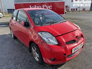 Location: South Wales - 2010 TOYOTA YARIS TR VVT-I 3 Door Hatchback REG: SK60OYW, Keys: No, MOT Expiry date: 07/11/2024, 1329 Petrol, 6 Speed Manual Petrol, Former Keepers: 10