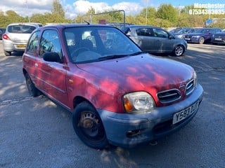 Location: Manchester - 2001 NISSAN MICRA S AUTO 3 Door Hatchback REG: Y583DJT, 998 Petrol, Variable Speed Auto Petrol, Former Keepers: 4, Keys: No, MOT Expiry date: 11/04/2024