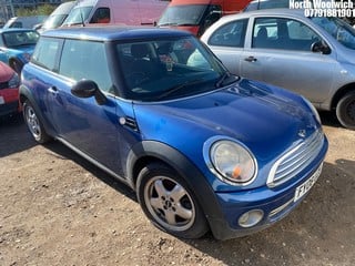 Location: North Woolwich - 2008 MINI ONE 3 Door Hatchback REG: FY08UZU, Keys: No, MOT Expiry date: 19/04/2025, 1397 Petrol, 6 Speed Manual Petrol, Former Keepers: 9