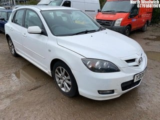 Location: North Woolwich - 2008 MAZDA 3 TAMURA 5 Door Hatchback REG: YD08OUG, Keys: No, MOT Expiry date: 19/02/2025, 1598 Petrol, 5 Speed Manual Petrol, Former Keepers: 9