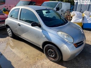 Location: North Woolwich - 2004 NISSAN MICRA S AUTO 3 Door Hatchback REG: BW53BPV, Keys: No, MOT Expiry date: 06/02/2024, 1240 Petrol, 4 Speed Auto Petrol, Former Keepers: 5