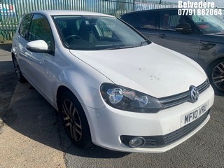 Location: BELVEDERE - 2010 VOLKSWAGEN GOLF SE TSI 	 3 DOOR HATCHBACK REG: MF10VRU, 1390cc PETROL, 6 SPEED MANUAL PETROL, Former Keepers: 2, Keys: No, MOT: Expiry date30.08.2024