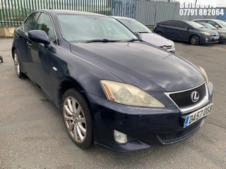 Location: BELVEDERE - 2007 LEXUS IS 220D SE 	 4 DOOR SALOON REG: DA57OSB, 2231cc DIESEL, 6 SPEED MANUAL DIESEL, Former Keepers: 5, Keys: No, MOT: Expiry date21.10.2024