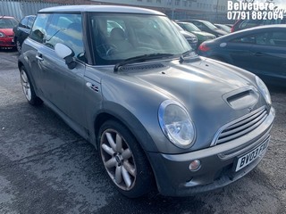 Location: Belvedere - 2003 MINI MINI COOPER S 3 Door Hatchback REG: BV03FXD, Keys: No, MOT Expiry date: 20/12/2024, 1598 Petrol, 6 Speed Manual Petrol, Former Keepers: 10