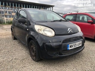 Location: Edinburgh - 2009 CITROEN C1 VT 3 Door Hatchback REG: MK59AXH, Keys: No, MOT Expiry date: 27/08/2022, 998 Petrol, 5 Speed Manual Petrol, Former Keepers: 4