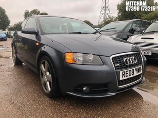 Location: MITCHAM - 2008 AUDI A3 S LINE FSI TURBO 	 3 DOOR HATCHBACK REG: RE08YWM, 1984cc PETROL, 6 SPEED MANUAL PETROL, Former Keepers: 3, Keys: No, MOT: Expiry date21/03/2025