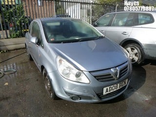 Location:  Hayes - 2008 VAUXHALL CORSA CLUB A/C 3 Door Hatchback REG: AD08BEN, Keys: No, MOT Expiry date: 19/07/2024, 1229 Petrol, 5 Speed Manual Petrol, Former Keepers: 5