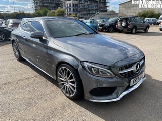 Location: North Woolwich - 2017 MERCEDES-BENZ C 220 AMG LINE PREMIUM + Coupe REG: YR17DZS, Keys: No, MOT Expiry date: 18/01/2024, 2143 Diesel, 9 Speed Auto Diesel, Former Keepers: 3