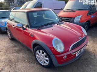 Location: North Woolwich - 2001 MINI MINI ONE 3 Door Hatchback REG: GV51JDK, Keys: No, MOT Expiry date: 16/10/2023, 1598 Petrol, 5 Speed Manual Petrol, Former Keepers: 8