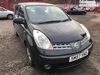 Location: Edinburgh - 2007 NISSAN NOTE ACENTA MPV REG: SM57VNO, Keys: No, MOT Expiry date: 30/07/2024, 1386 Petrol, 5 Speed Manual Petrol, Former Keepers: 4