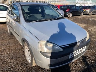 Location: Edinburgh - 2003 VAUXHALL CORSA CLUB 12V 3 Door Hatchback REG: GJ53MEU, Keys: No, MOT Expiry date: 28/06/2025, 973 Petrol, 5 Speed Manual Petrol, Former Keepers: 6