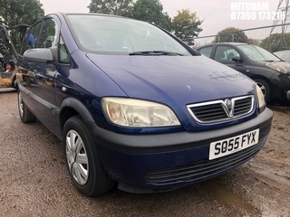 Location: Mitcham - 2005 VAUXHALL ZAFIRA LIFE MPV REG: SO55FYX, Keys: No, MOT Expiry date: 14/04/2025, 1598 Petrol, 5 Speed Manual Petrol, Former Keepers: 5