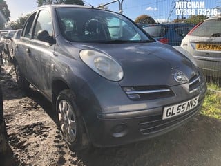 Location: Mitcham - 2006 NISSAN  MICRA S 5 Door Hatchback REG: GL55NVS, Keys: No, MOT Expiry date: 17/04/2024, 1240 Petrol, 5 Speed Manual Petrol, Former Keepers: 4