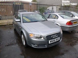 Location:  Hayes - 2006 AUDI A4 SE TDI 115 4 Door Saloon REG: WN56NVG, Keys: No, MOT Expiry date: 13/04/2025, 1896 Diesel, 5 Speed Manual Diesel, Former Keepers: 12