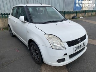 Location: BELVEDERE - 2007 SUZUKI SWIFT GL 5 DOOR HATCHBACK REG: GP07LBG, 1328cc PETROL, 5 SPEED MANUAL PETROL, Former Keepers: 4, Keys: No, MOT: Expiry date21.02.2025