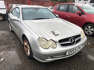 Location: Edinburgh - 2003 MERCEDES CLK 200 KOMP.AVANTGARDE A Coupe REG: OV53LPA, Keys: No, MOT Expiry date: 16/04/2024, 1796 Petrol, 5 Speed Auto Petrol, Former Keepers: 6