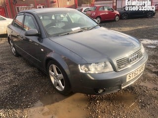 Location: Edinburgh - 2002 AUDI A4 TDI QUATTRO SPORT 4 Door Saloon REG: ST52HPE, Keys: No, MOT Expiry date: 02/08/2024, 1896 Diesel, 6 Speed Manual Diesel, Former Keepers: 4