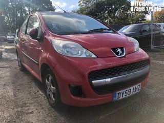 Location: Mitcham - 2009 PEUGEOT 107 VERVE 3 Door Hatchback REG: DY59AHZ, Keys: No, MOT Expiry date: 16/06/2024, 998 Petrol, 5 Speed Manual Petrol, Former Keepers: 4