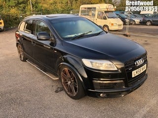 Location: BRENTWOOD - 2008 AUDI Q7 S LINE TDI QUATTRO A 	 ESTATE REG: LM58NHV, 2967cc DIESEL, 6 SPEED AUTO DIESEL, Former Keepers: 6, Keys: No, MOT: Expiry date25.04.2025