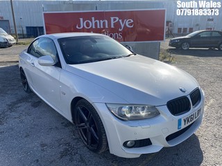 Location: South Wales - 2011 BMW  330D M SPORT AUTO  CONVERTIBLE REG: YK61LRY, 2993CC DIESEL, 6 SPEED AUTO DIESEL, Former Keepers: 6, Keys: Yes, MOT Expiry date: 12/08/2023