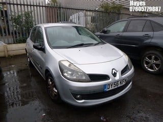 Location:  Hayes - 2006 RENAULT CLIO DYNAMIQUE 5 Door Hatchback REG: DY56KFN, Keys: No, MOT Expiry date: 19/04/2025, 1390 Petrol, 5 Speed Manual Petrol, Former Keepers: 6