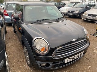 Location: North Woolwich - 2010 MINI FIRST 3 Door Hatchback REG: GY10VLB, Keys: No, MOT Expiry date: 04/09/2025, 1598 Petrol, 6 Speed Manual Petrol, Former Keepers: 4