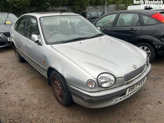 Location: North Woolwich - 1997 TOYOTA COROLLA CD AUTO 5 Door Hatchback REG: R817VEV, Keys: No, MOT Expiry date: 17/10/2023, 1587 Petrol, 4 Speed Auto Petrol, Former Keepers: 1