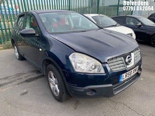 Location: Belvedere - 2008 NISSAN QASHQAI VISIA DCI 5 Door Hatchback REG: LR58XMX, Keys: No, MOT Expiry date: 11/10/2024, 1461 Diesel, 6 Speed Manual Diesel, Former Keepers: 9