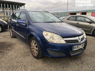 Location: Edinburgh - 2007 VAUXHALL ASTRA LIFE CDTI Estate REG: KR07HHB, Keys: No, MOT Expiry date: 10/11/2024, 1248 Diesel, 6 Speed Manual Diesel, Former Keepers: 6