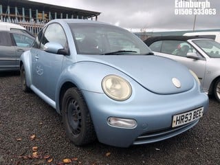 Location: Edinburgh - 2003 VOLKSWAGEN BEETLE 3 Door Hatchback REG: HR53BEE, Keys: No, MOT Expiry date: 24/11/2024, 1595 Petrol, 5 Speed Manual Petrol, Former Keepers: 3