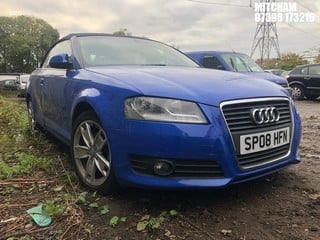 Location: Mitcham - 2008 AUDI  A3 SPORT TFSI Convertible REG: SP08HFN, Keys: No, MOT Expiry date: 28/08/2025, 1798 Petrol, 6 Speed Manual Petrol, Former Keepers: 5