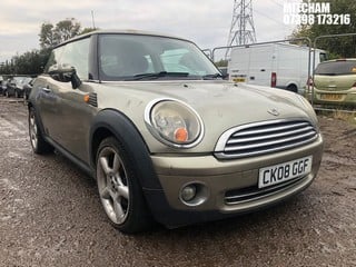 Location: Mitcham - 2008 MINI COOPER 3 Door Hatchback REG: CK08GGF, Keys: No, MOT Expiry date: 16/05/2024, 1598 Petrol, 6 Speed Manual Petrol, Former Keepers: 7