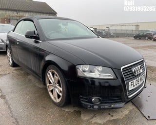 Location: Hull - 2009 AUDI A3 SPORT TFSI Convertible REG: FL09NKR, Keys: No, MOT Expiry date: 02/05/2024, 1798 Petrol, 6 Speed Manual Petrol, Former Keepers: 9